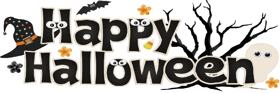 Czarny napis szczęśliwego Halloween